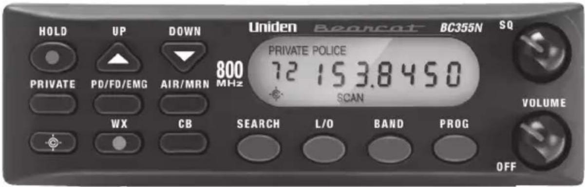 UNIDEN BC355N - PANNEAU AVANT DE LA RADIO BC355N - 1