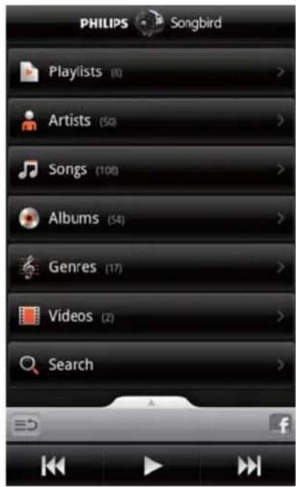 PHILIPS Songbird Playlists (0) Artists (50) Songs (108) Albums (54) Genres (17) Videos (2) Search