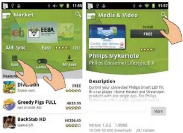 PHILIPS GoGear SA3CNT08K - Installer des applications d'Android Market - 1