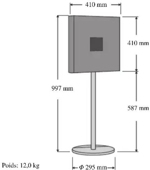 410 mm 410 mm 997 mm 587 mm Φ 295 mm Poids: 12,0 kg