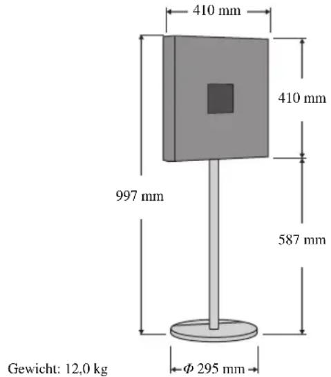 410 mm 410 mm 997 mm 587 mm Gewicht: 12,0 kg Φ 295 mm