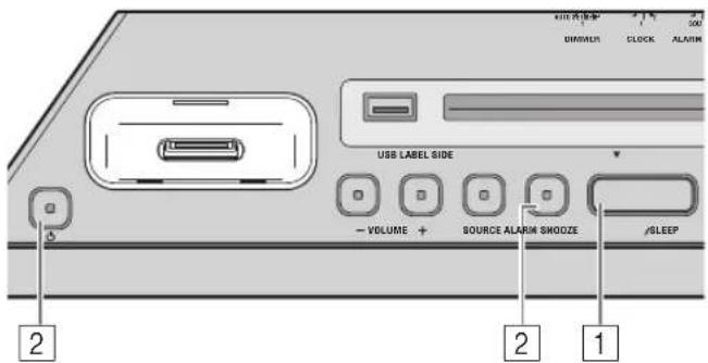 USB LABEL SIDE - VOLUME + SOURCE ALARM SMOOZE /SLEEP 2 2 1