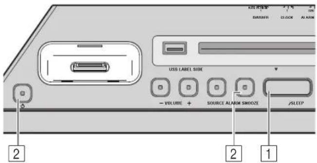 USB LABEL SIDE - VOLUME + SOURCE ALARM SMOOZE /SLEEP 2 2 1