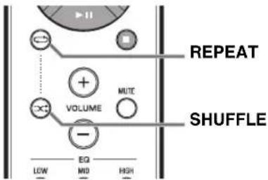 REPEAT VOLUME MUTE SHUFFLE EQ LOW MID HIGH