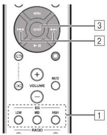 MENU LAYER VOLUME MUTE EQ LOW MID HIGH RADIO 1 2 3