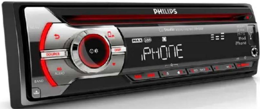 PHILIPS L studio micro-visual controls MAX 0.4 DISP SOURCE Audi BAND iPhone HPa iPod iPhone