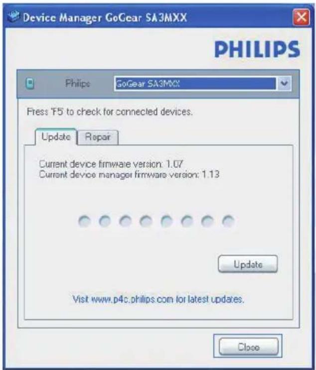 PHILIPS Azure 4GB - Rechercher des mises à jour du micrologiciel - 1