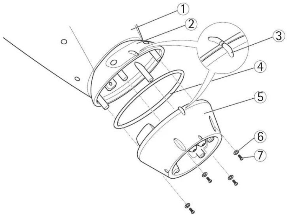 Technical diagram of a mechanical device with numbered components for identification