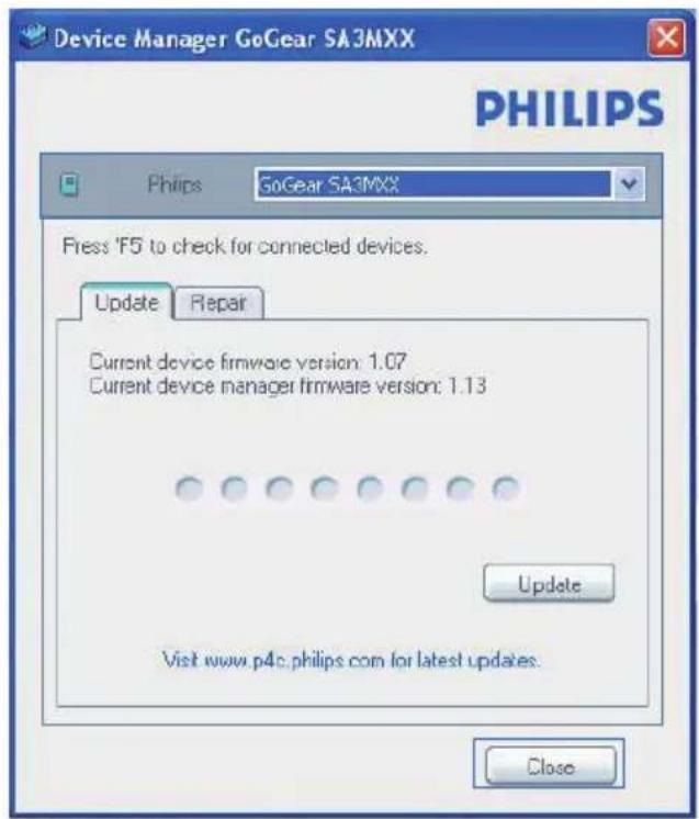 PHILIPS GoGEAR SA5DOT02WN - Rechercher des mises à jour du micrologiciel - 1