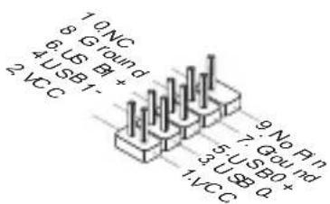 10NC 8 Ground 6 USB1+ 4 USB1- 2VCC 9 No Fnd 7 Ground 5 USB0+ 3 USB0- 1VCC