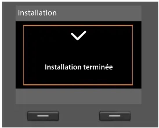 Installation Installation terminée
