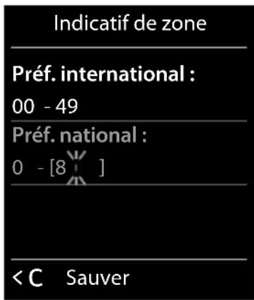 Indicatif de zone Préf. international : 00 - 49 Préf. national : 0 - [8 ] < Sauver