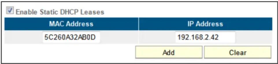 MANHATTAN 1200AC - Static DHCP Leases Table - 1