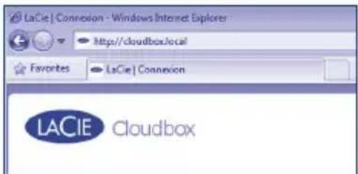 LaCie | Connexion - Windows Internet Explorer http://cloudbos.local Favorites LaCie | Connexion LACIE Cloudbos