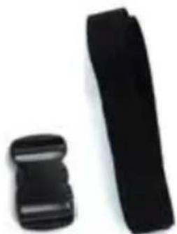 Two black plastic bag components, one upright and one straight, against a white background (no text or symbols)
