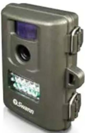 Exterior view of a Swann camera device with lens and control buttons (no visible text or symbols beyond branding)