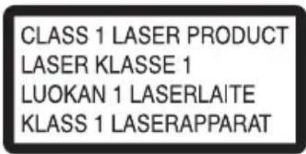 CLASS 1 LASER PRODUCT LASER KLASSE 1 LUOKAN 1 LASERLAITE KLASS 1 LASERAPPARAT