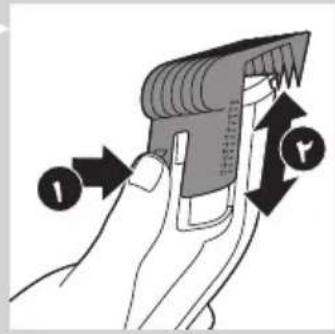 Diagram showing hand holding a device with labeled arrows and symbols, likely illustrating a mechanical or electrical component.