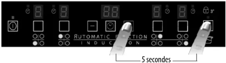 8.8 8.8 8.8 3" Automatic Function INDUCION 5 seconds
