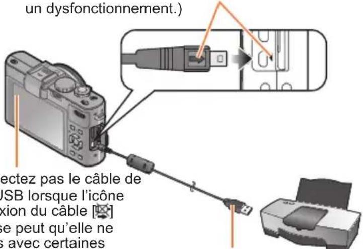 un dysfonctionnement.) ectez pas le câble de USB lorsque l'icône xion du câble [×] e peut qu'elle ne s avec certaines