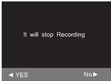 It will stop Recording ◀ YES No ►