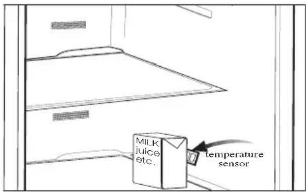 Milk, juice, etc. temperature sensor.