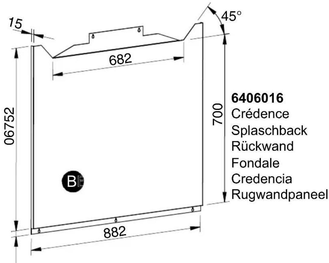 15 682 45° 06752 700 6406016 Crédence Splaschback Rückwand Fondale Credencia Rugwandpaneel 882