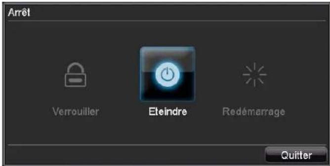 Arrêt Verrouiller Eteindre Redémarrage Quitter