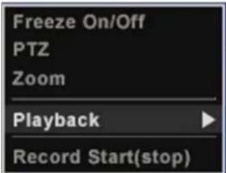 Freeze On/Off PTZ Zoom Playback Record Start(stop)