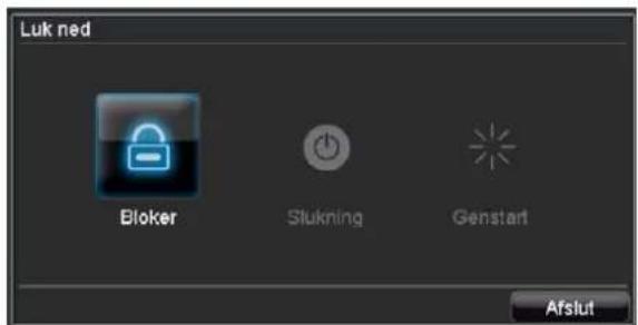 Luk ned Blokter Slukning Genstart Afslut
