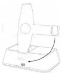 Simple line drawing of a mechanical device with a curved arrow indicating rotation (no text or symbols)