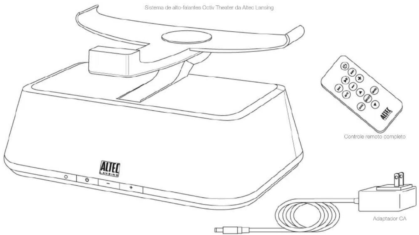 Sistema de alto-falantes Ocliv Theater da Altec Lansing ALTEC LANSING Controle remoto completo Adaptador CA