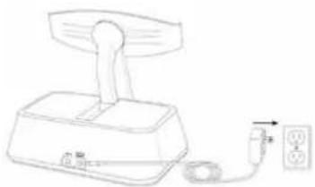 Simple line drawing of a device with a bulb, plug, and power outlet (no text or symbols)