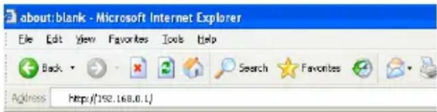about:blank - Microsoft Internet Explorer File Edit View Favorites Tools Help Back Search Favorites Address Http://192.168.0.1/