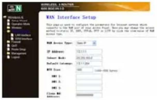 WAN Interface Setup This page or used to configure the parameter for broadcast network which comments to the RUB port of input device. Please note about the server method (or type 12, 685, 990A, 970 as I239 by click the reference of RUB network type. NUB Devices Type: Tana-PT IP Address: 102.1.13 Server Books: 242.292.885.0 Default Networks: 102.1.12.04 MTV Status: 1000 MOS b: MOS b: MOS b: Flink MB: Address: