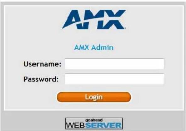 AMX AMX Admin Username: Password: Login goahead WEB SERVER