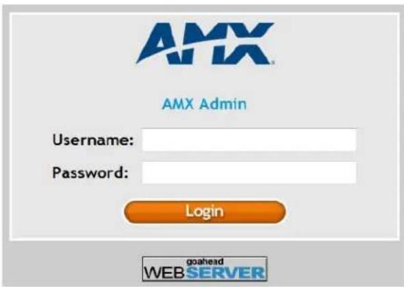 AMX AMX Admin Username: Password: Login goahead WEB SERVER