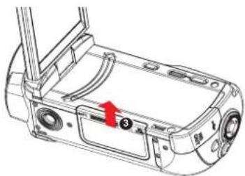 AIPTEK 3D iH3 - Inserting the Battery and Memory Card - 2