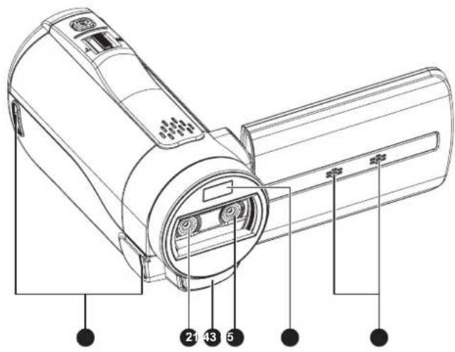 Technical diagram of a mobile phone receiver with labeled parts and numbered annotations