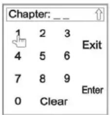Chapter: __ 1 2 3 4 5 6 Exit 7 8 9 Enter 0 Clear