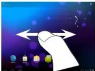 Illustration of a hand interacting with a device, showing bidirectional arrows and icons (no text or symbols)