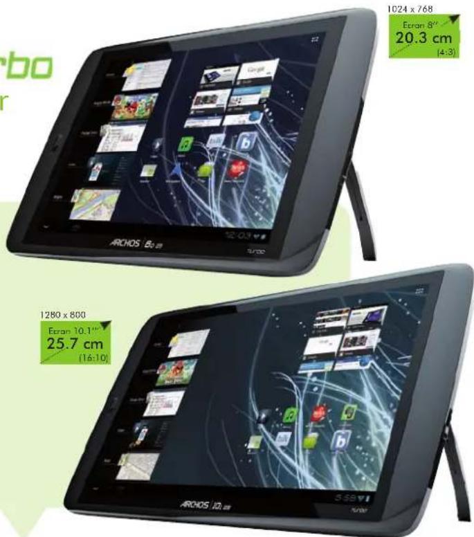 ebo, ARCHOS 10.0x80, écran 8" (20,3 cm, format 4:3), 1280 x 800, écran 10,1" (25,7 cm, format 16:10), 1024 x 768, écran 8" (20,3 cm, format 4:3), ARCHOS 10.0x80, écran 8" (20,3 cm, format 4:3)