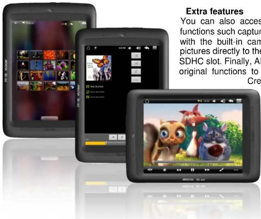 Extra features: You can also access functions such as capturing pictures directly to the SDHC slot with the built-in camera. Finally, AR original functions to create...