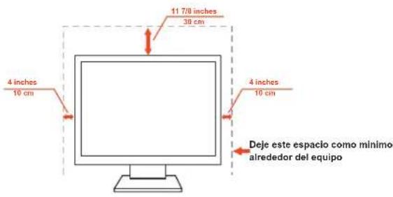 11 7/8 inches 30 cm 4 inches 10 cm 4 inches 10 cm Deje este espacio como mínimo alrededor del equipo