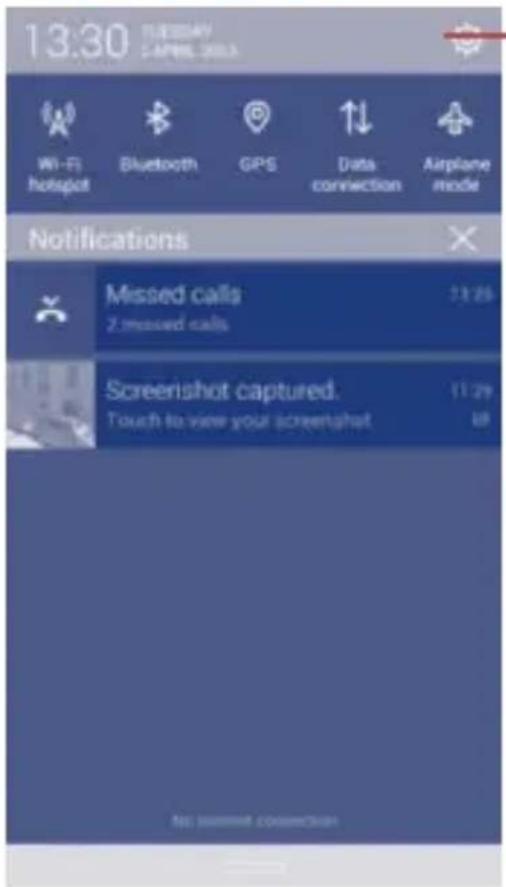 13:30 TUESDAY 2 APRIL 2013 Wi-Fi hotspot Bluetooth GPS Data connection Airplane mode Notifications Missed calls 2 missed calls Screenshot captured. Touch to view your screenshot 11:29 18 No summet connection