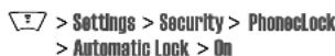 Aligator V550 - Setting Your Phone to Lock Automatically - 1