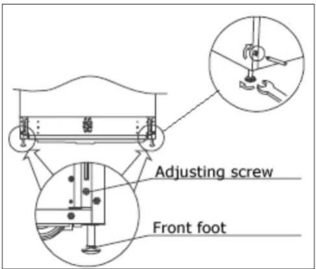 Adjusting screw Front foot