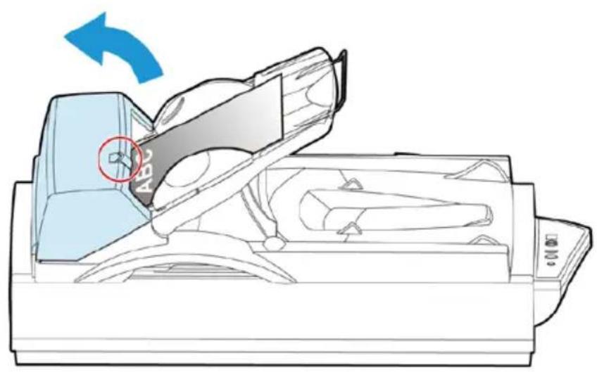 Technical diagram showing a car interior with labeled component 'AB2' and directional arrow indicating rotation or movement.
