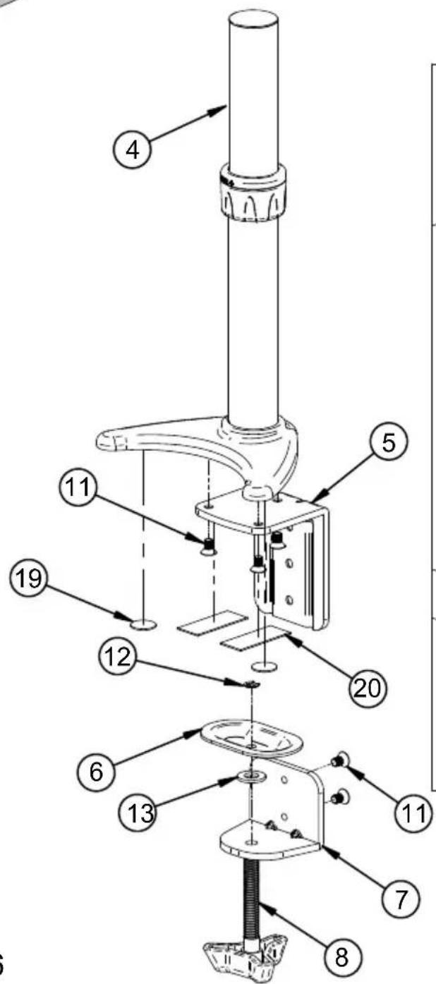 Technical diagram of a mechanical device with numbered components for identification