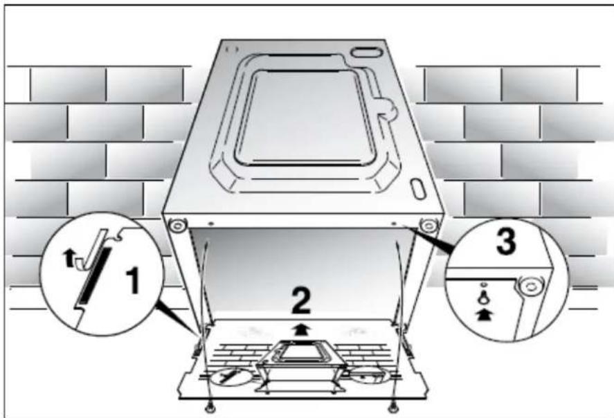 Diagram of a device with labeled parts and directional arrows, showing internal components and assembly.